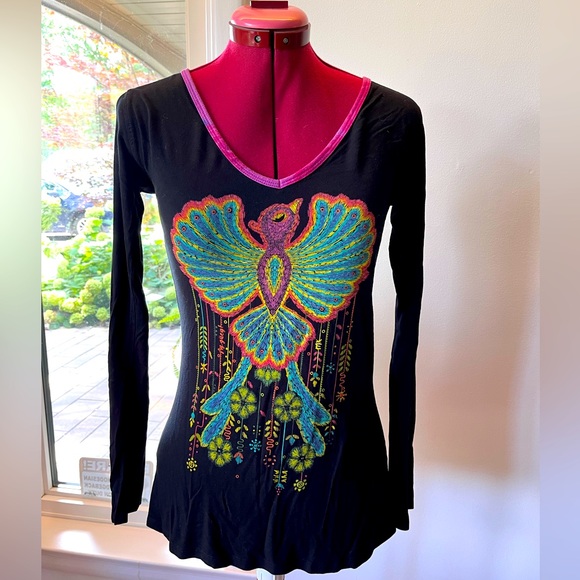 ARTISTIC LONG SLEEVE MEXICAN T-SHIRT - Picture 1 of 8